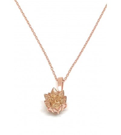 KG1021 925 Ayar Gümüş Rose Gold Sarı Lotus Çiçeği Kolye