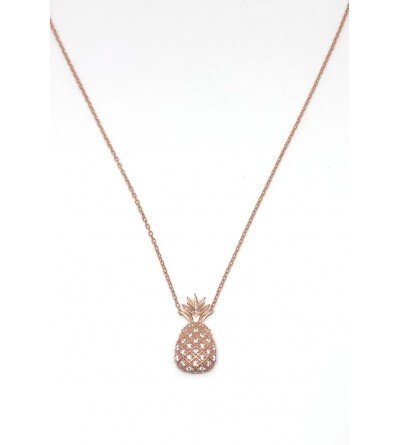 KG1031 925 Ayar Gümüş Rose Gold Zirkon Taşlı Ananas Kolye